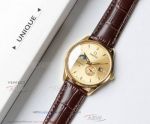 Perfect Replica Omega Constellation All Gold Moon-Phase Dial Smooth Bezel Men 41mm Watch